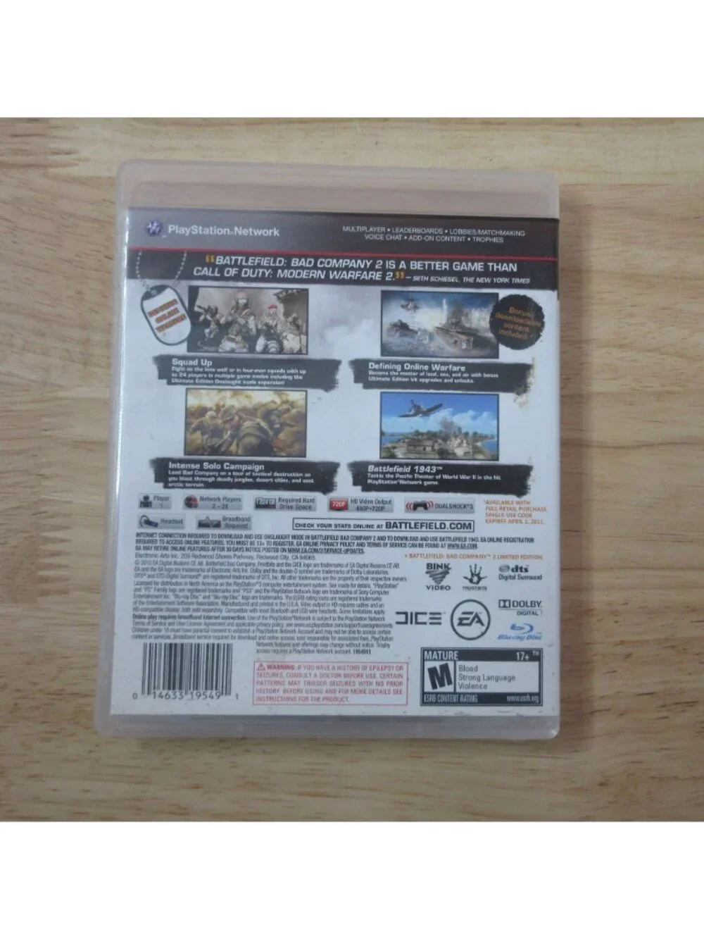 Battlefield: Bad Company 2 - Ultimate Edition (Sony PlayStation 3, ) with Manual